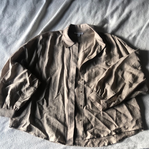 Tan oversized linen button down shirt from Target brand - Prologue, size medium - Picture 1 of 6